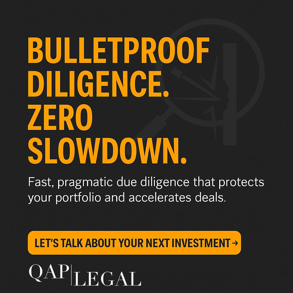 Qap Legal – fast, pragmatic due diligence that protects your portfolio and accelerates deals