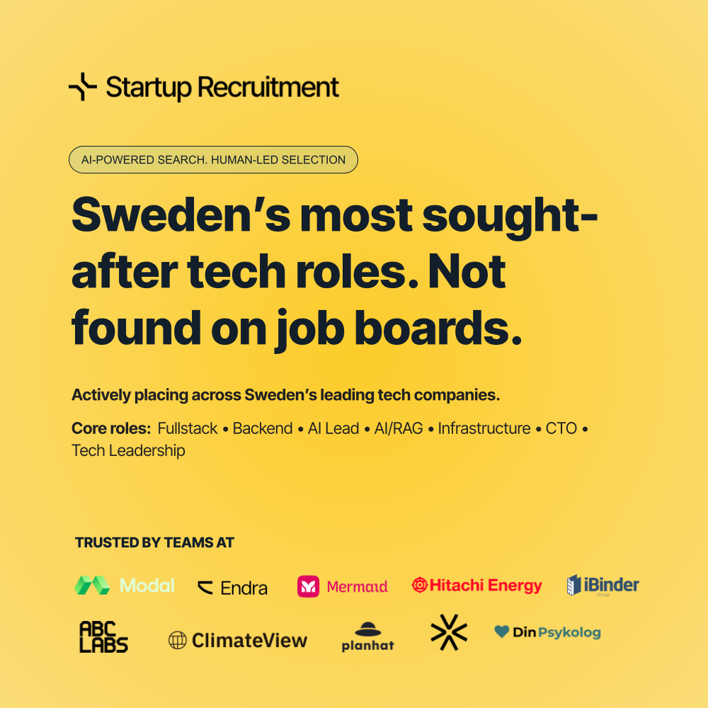 Sweden's most sought-after tech roles. Not found on job boards.